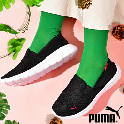 送料無料 スニーカー <strong>プーマ</strong> PUMA <strong>レディース</strong> <strong>プーマ</strong> フレックス リニュー スリップオン スリッポン シューズ 靴 ブラック 黒 371951