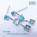 【送料無料】現品 鑑別付きブラジル産パライバトルマリンラインピアス■6736-3