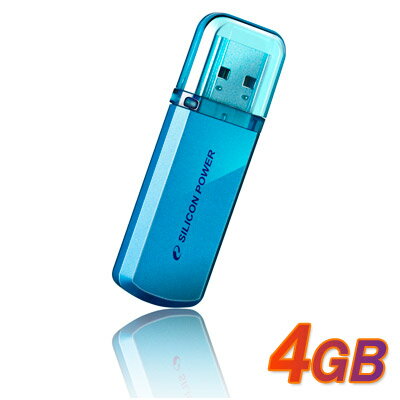 【メール便OK】Silicon Power USBフラッシュメモリー Herios 101 4GB（オーシャンブルー） 永久保証 ブリスターパッケージ【SP004GBUF2101V1B】