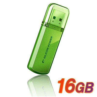 【メール便OK】USBフラッシュメモリー Helios 101 16GB（アップルグリーン） 永久保証 ブリスターパッケージ【SP016GBUF2101V1N】