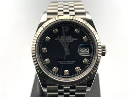 【中古】 【良品】 ロレックス(ROLEX) デイトジャスト 36 ブラック 126234G ステンレススティール/ホワイトゴールド 10Pダイヤ ジュビリーブレス 【1年保証】