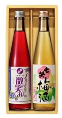 七笑　リキュールセット　ブルーベリーのリキュールと梅酒のセット　500ml　2本入り