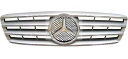 【M's】W203 BENZ Cクラス C180 C200 C230 C240 C280 C320/SLスタイル フロントグリル シルバー 0157 ベンツ エアロ SILVER 社外品 鹿児島 エムズ 新品