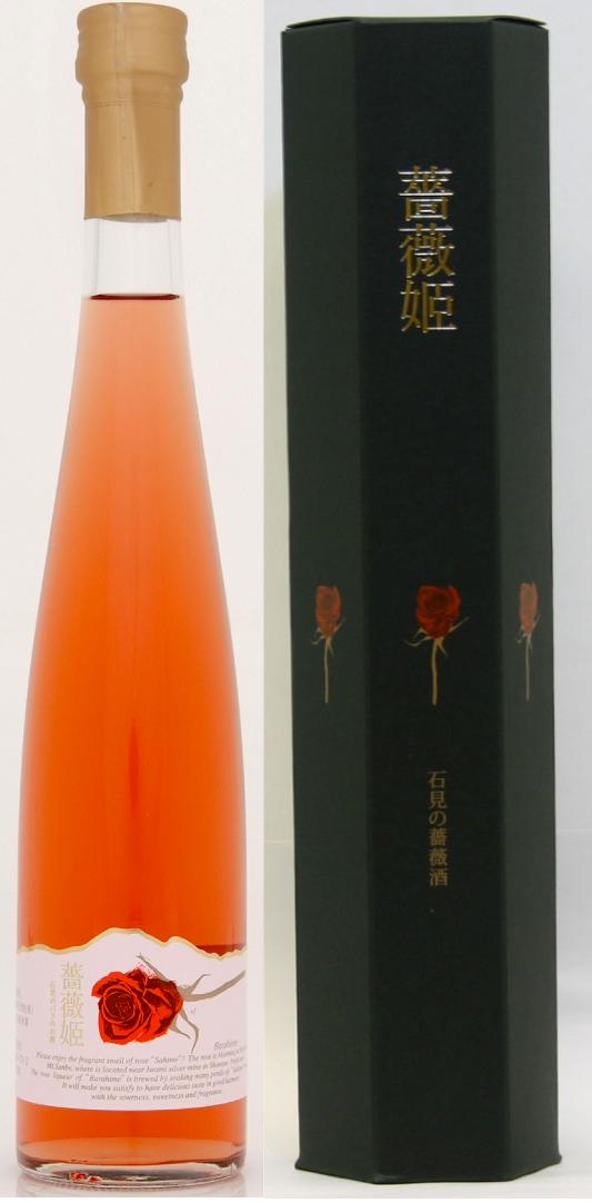 【2sp_120706_a】香り豊かな島根の薔薇「さ姫」の花びら使用一宮酒造薔薇酒「薔薇姫」　375ml