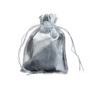 光沢布 ミニ巾着袋 12cm×8.5cm シルバー(5枚入)...