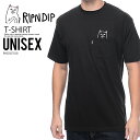 【希少!大人気!ユニセックス Tシャツ】 RIPNDIP(リップンディップ)LORD JERMAL POCKET TEE (ロード ジャーマル ポケット Tシャツ) NERMAL メンズ レディース 半袖T 半袖 ネコ BLACK (ブラック) RND0270LB