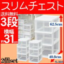 衣装ケース スリムチェスト 3段 S-303 幅30.9cm送料無料 押入れ収納 引き出し クローゼット 収納用品 衣替え おもちゃ入れ スッキリ収納 衣類収納 アイリスオーヤマ 押入れ コロ プラスチック 押し入れ 三段 キャスター 収納ケース 洋服タンス 2個セット