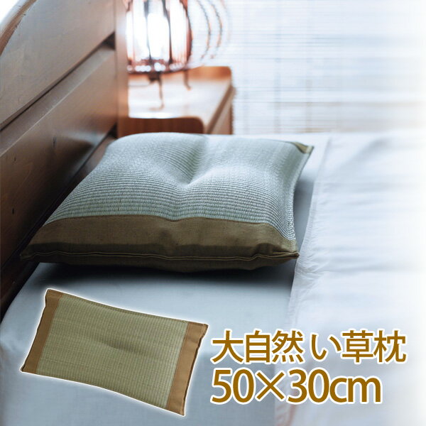 【TD】大自然　い草枕 50×30cm い草 エコ 夏 クール寝具 睡眠 枕 まくら 【イケヒコ】【10】【SBZcou1208】