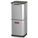 【1日ポイント5倍】トーテム コンパクト 40L ステンレス 30063送料無料 ゴミ箱 ふた付 2段式 ダストボックス スタイリッシュ 分別 ごみ入れ ジョセフジョセフ キッチン Joseph Joseph 【D】【B】