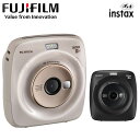 チェキ 本体 カメラ instax FUJIFILM 富士フィルム インスタントカメラ 富士フィルム フラッシュ チェキスクエア コンパクト インスタント おしゃれ シンプル フラッシュ セルフタイマー オートフォーカス microSD ベージュ マットブラック SQUARE SQ20(D)