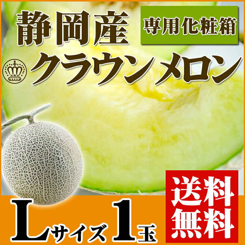 最高級！目利き厳選の逸品！ 『静岡県産 クラウンメロン Lサイズ 1玉（専用化粧箱）』 【お中元】【ギフト】【送料無料】【内祝い】【お祝い】【お見舞い】【贈り物】【お取り寄せグルメ】【楽ギフ_のし宛書】【クラウンメロン】【送料無料】【内祝い】【お見舞い】静岡産・最高級メロン！築地市場のお取り寄せグルメ！【父の日】【ギフト】【お祝い】【贈り物】