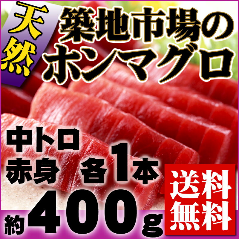 築地市場の定番！『北大西洋産・極上天然本まぐろ 中トロ・赤身 サク各1本』 【本マグロ】【お中元】【ギフト】【送料無料】【内祝い】【お祝い】【お見舞い】【贈り物】【お取り寄せグルメ】