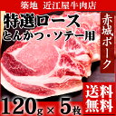 『近江屋牛肉店 赤城ポーク ロース 120gカット× 5枚 ...
