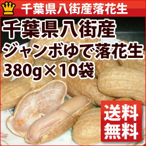 手もぎ28年度八街産ジャンボゆで落花生おおまさり380g×10袋【送料無料】【千葉県_物産展】 手もぎ28年度八街産ジャンボゆで落花生おおまさり380g×10袋【送料無料】【千葉県_物産展】