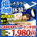 クーポン利用1,980円★激安タイムセール 【送料無料】 塩のチカラで冷感体験! 塩クールジェルパッド ハーフ (90cm×90cm)HF 接触冷感 クール寝具 クールジェル 枕 ハーフ 冷却マット 敷きパッド クールジェルマット冷却シート激安%OFFsmtb 送料無料 10P13Oct13