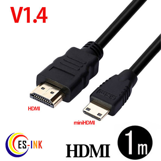 （ 送料無料 ）（NO___D-C-7 ） 3D 対応 ハイスペックHDMIタイプA-タイプC ( ミニHDMI ) （ 1m ） ハイビジョン 3D映像 ( 1.4規格 ) イーサネット 対応 HDTV ( 1080P ) 対応 金メッキ仕様 PS3 対応 各種AVリンク 対応 Donyaダイレクトqq