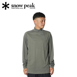 スノーピーク snowpeak メンズ レディース 長袖Tシャツ リサイクル Pe/Wo ハーフジップ プルオーバー Recycled Pe/Wo Half Zip Pullover オリーブ SW-23AU014 Olive