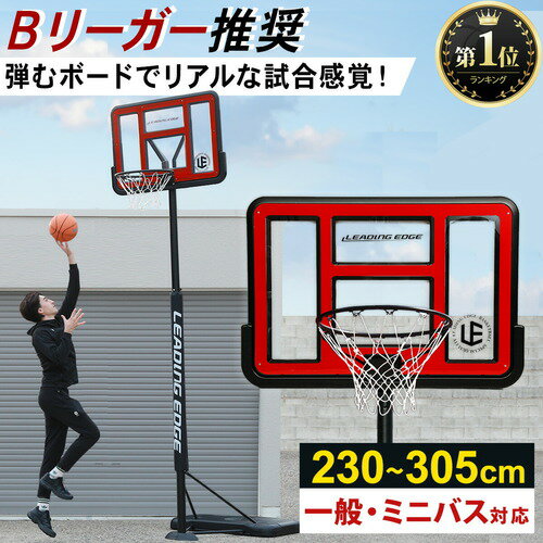 リーディングエッジバスケットボールゴールクリアボードミニバスから一般サイズまで対応LE-BS305B【バスケットゴール3on3スタンド屋外2.3m2.6m3m305cm】【espb】