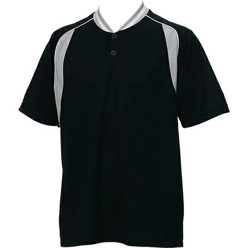アシックス asics メンズ 野球ウェア ベースボールシャツ ブラック×シルバー BAD014 9010の画像