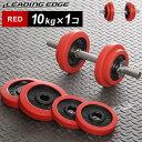 リーディングエッジ (LEADING EDGE) ラバーダンベル 10kg 単品 レッド LE-DB10 【トレーニング器具 スポーツ用品 筋トレ ベンチプレス ダンベルプレス】【espb】