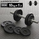 リーディングエッジ (LEADING EDGE) アイアンダンベル 10kg 単品 LE-IDB10 【トレーニング器具 スポーツ用品 筋トレ ベンチプレス ダンベルプレス】【espb】