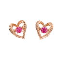 ピアス レディース キュービックジルコニア K10 ピンクゴールド 10k 10金 ハート 【 BLOOM ブルーム 】ダンシングストーン
