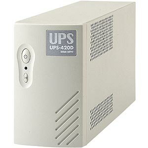 【サンワサプライ】【UPS-420D】自動シャットダウンソフト＆通信ケーブル標準付属長寿命バッテリ採用（420VA）小型無停電電源装置