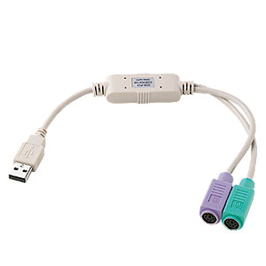 PS/2マウスとキーボードを同時にUSBに接続できるUSB-PS/2コンバータケーブル U…...:esupply:10002654