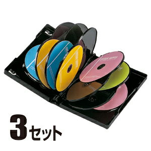 【サンワサプライ】【DVD-W12-03BK】DVDトールケース3個セット（12枚収納型・ブラック）