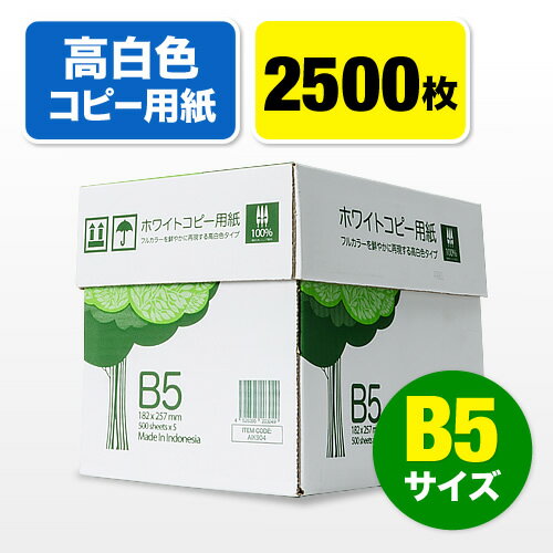 コピー用紙（B5サイズ・500枚×5冊・2500枚・高白色）...:esupply:10066427