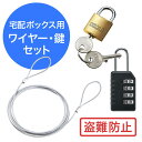 宅配ボックス用鍵・ワイヤーセット(南京錠・ダイヤル錠/4桁・盗難防止用ワイヤー/2m)【ネコポス対応】
