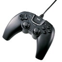 【サンワサプライ】【JY-P73UBK】USBゲームパッド（ブラック）デジタル・アナログ操作が可能な振動機能付き12ボタン