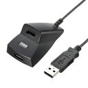 【サンワサプライ】【USB-HEX206BK】ワイヤレスレシーバーやUSBフラッシュの使用に最適な手元延長用2ポートUSB2.0ハブ（ブラック・0.6m）