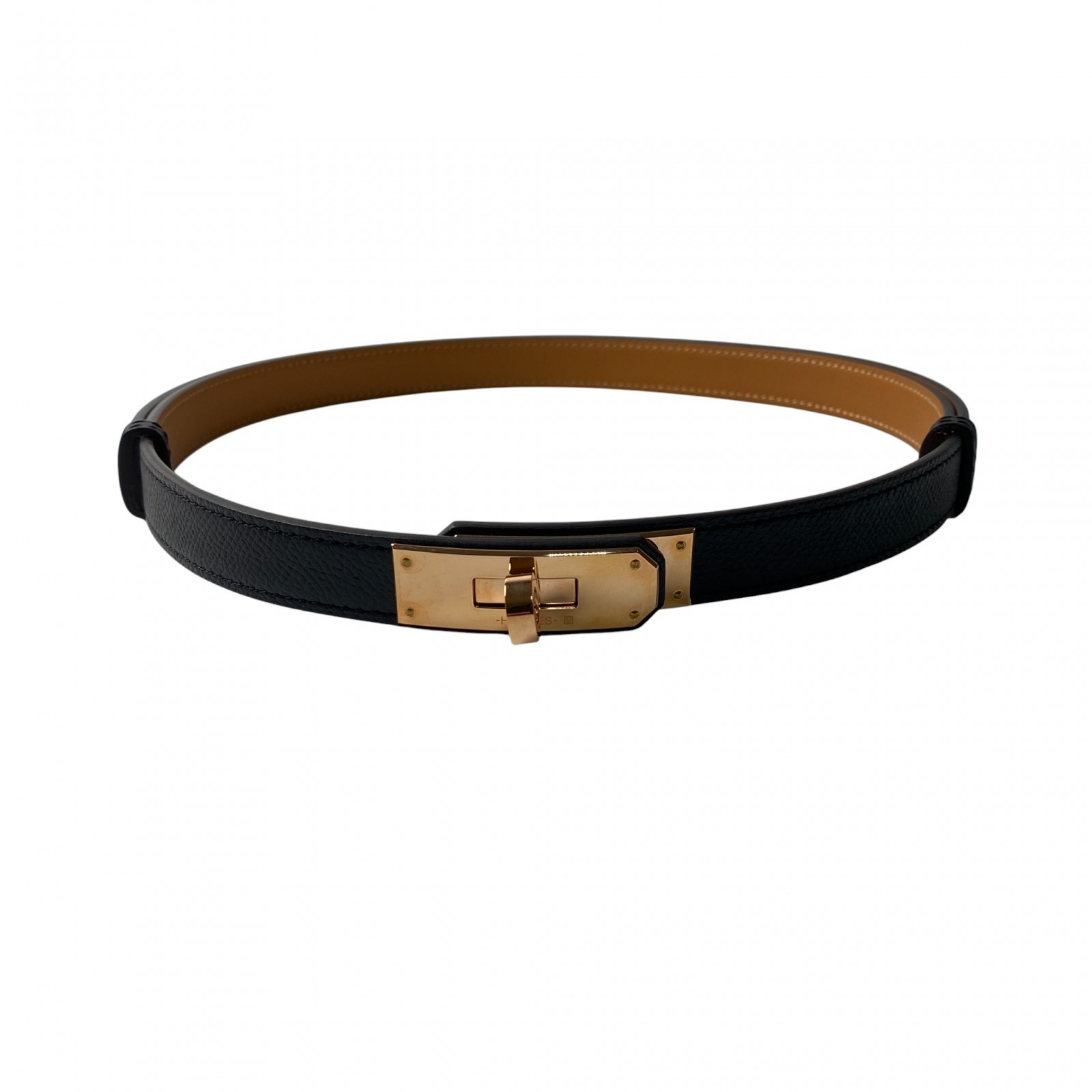 美品 エルメス HERMES レディース ケリーベルト W刻印 ピンクゴールド PG【中古】