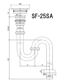INAX多目的流し用床排水Sトラップ(S-17用)SF-25SA