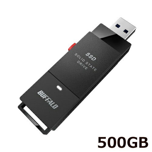 バッファロー SSD-PUT500U3BC/D [<strong>外付け</strong>SSD ポータブル USB3.2 Gen1 スティック型 TV録画対応 500GB ブラック]