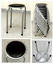 パイプ　丸椅子　ブラック 　1．3kg[PC-01-22 ブラック]
