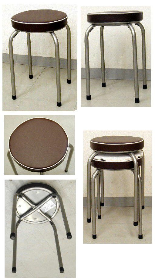 パイプ　丸椅子　DX　ブラウン 　1．6kg[PC-05-22 ブラウン]...:ettyuuya:10000370