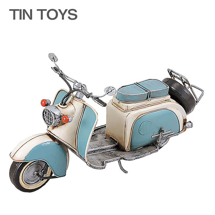 ブリキのおもちゃ（scooter）(置物・オブジェ・インテリア小物・レトロ・アンティーク・バイク）【夏のインテリアフェア】 