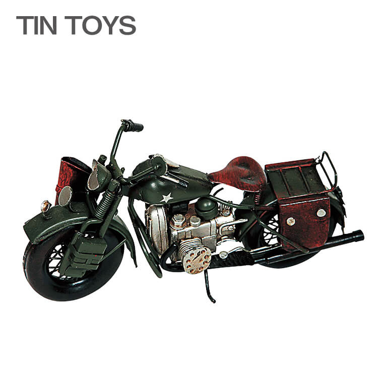 ブリキのおもちゃ（motorcycle combat）　(置物・オブジェ・インテリア小物・レトロ・アンティーク・バイク）【夏のインテリアフェア】古き良き思い出を呼び起こす♪インテリア小物/レトロ/アンティーク/バイク/ブリキ/おもちゃ
