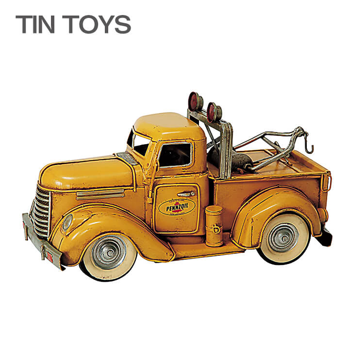 ブリキのおもちゃ（tow truck）(置物・オブジェ・インテリア小物・レトロ・アンティーク・車）【夏のインテリアフェア】