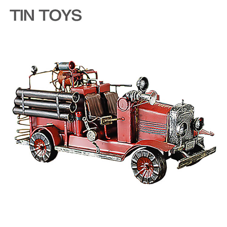 ブリキのおもちゃ（fireengine）(置物・オブジェ・インテリア小物・レトロ・アンティーク・車）【夏のインテリアフェア】古き良き思い出を呼び起こす♪インテリア小物/レトロ/アンティーク/車/ブリキ/おもちゃ