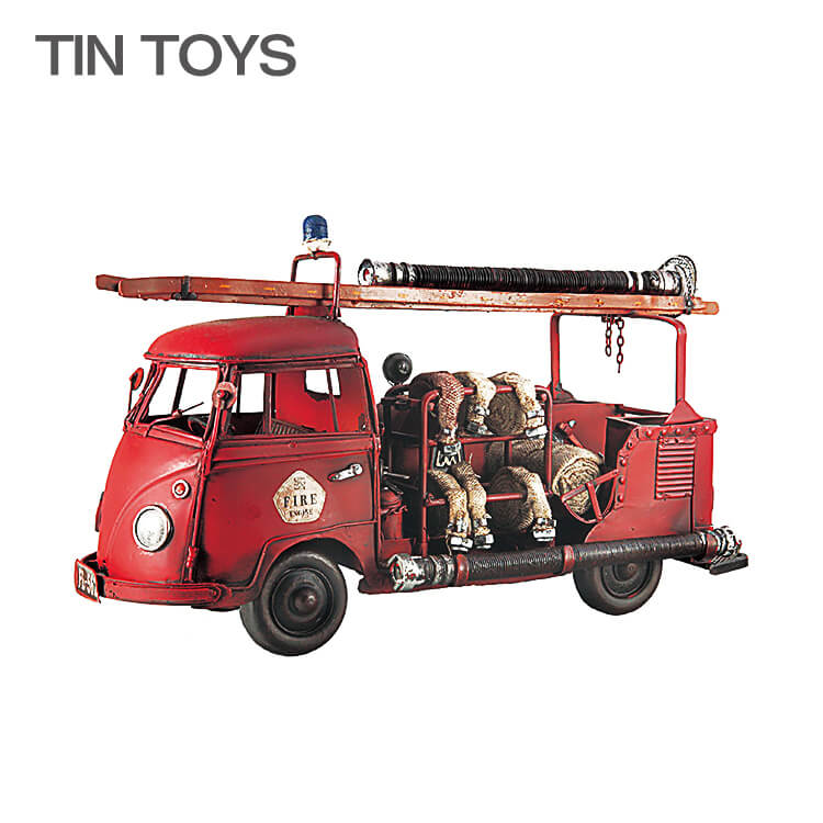 ブリキのおもちゃ（fireengine）(置物・オブジェ・インテリア小物・レトロ・アンティーク・車）【夏のインテリアフェア】