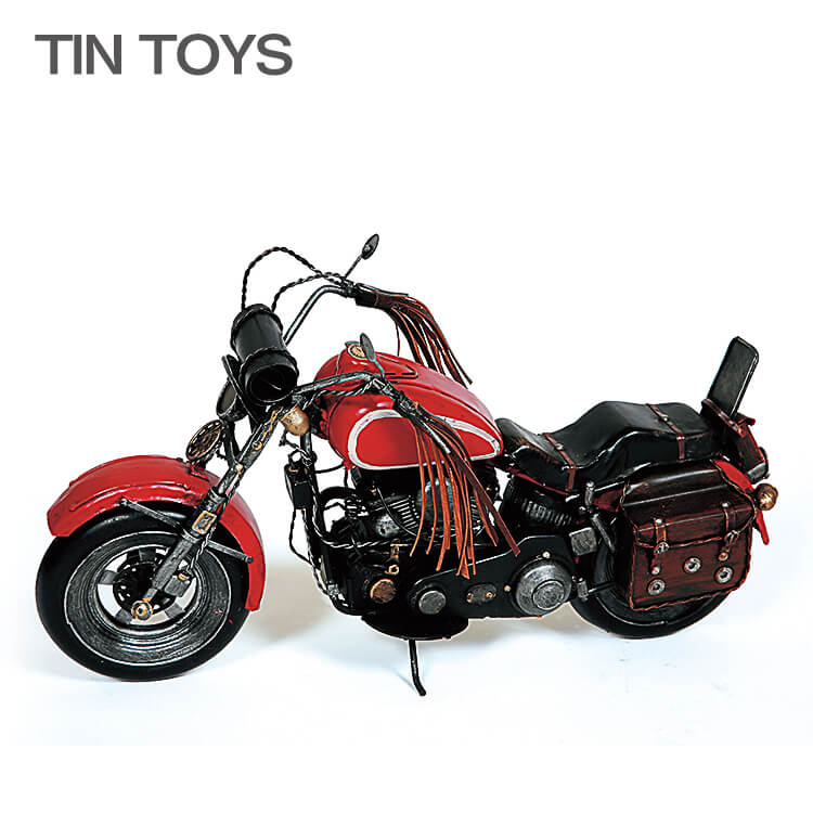 ブリキのおもちゃ（motorcycle red）(置物・オブジェ・インテリア小物・レトロ・アンティーク・バイク）【夏のインテリアフェア】