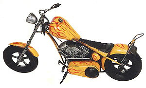 ブリキのおもちゃ（motorcycle yellow）(置物・オブジェ・インテリア小物・レトロ・アンティーク・バイク）【夏のインテリアフェア】古き良き思い出を呼び起こす♪インテリア小物/レトロ/アンティーク/バイク/ブリキ/おもちゃ