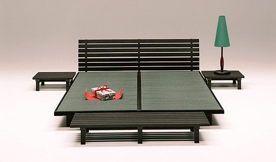 【送料無料】国産ダブルベッド・タタミタイプ（木製・日本製・畳ベッド・たたみ・ダークブラウン・特価）【夏のインテリアフェア】 