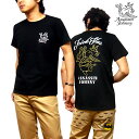 殺し屋ジョニー キャラクター プリント Tシャツ 半袖 メンズ : 厚盛ラメプリントのタトゥ風ジョニー君がクールな殺し屋ジョニー半袖Tシャツ!