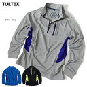 ロンT 長袖 ハイネック ジップアップ カットソー メンズ TULTEX 吸汗速乾 メッシュ ドライ スポーツウェア ジムウェア ウォーキング 春 秋 LL 3L