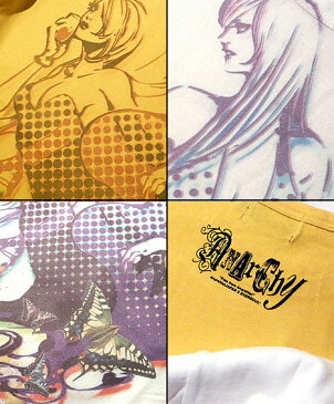 AnarchistJAPAN x EVERSOUL :フォト転写コラヴォガールプリントTシャツ 「Magic Pot SST」 ユーズド風転写プリントツインガールコラヴォTシャツ【サロン系】【キレイ目】