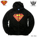 スーパーマン パーカー グッズ メンズ ジップパーカー 裏起毛 SUPERMAN パーカ ブラック アメコミ DCコミックス メンズファッション おしゃれ